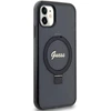 Dėklas GUESS GUHMN61HRSGSK IPHONE 11 / XR 6.1 "Juodas / Juodas HARDCASE RING STAND SCRIPT GLITTER MAGSAFE