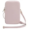 Guess PU Grained 4G Metal Logo Wallet Phone Bag Zipper rožinės spalvos