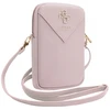 Guess PU Grained 4G Metal Logo Wallet Phone Bag Zipper rožinės spalvos