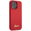 Guess telefono dėklas iPhone 13 Pro Max 6,7 GUHCP13XLSLMGRE bordo spalvos hard telefono dėklas Silikoninis Vintage auksinis Logo