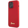 Guess telefono dėklas iPhone 13 Pro Max 6,7 GUHCP13XLSLMGRE bordo spalvos hard telefono dėklas Silikoninis Vintage auksinis Logo
