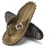 Gumbies vyriškos šlepetės per pirštą ISLANDER FLIP-FLOP PALM LEAF KHAKI