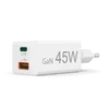 Hama mini GaN 45W PD/QC 1x USB-C, 1x USB-A balta