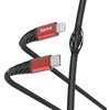 Hama USB-C į Lightning įkrovimo laidas, 1,5 m, juoda / raudona