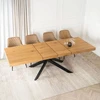 HAMPTON stačiakampis ištraukiamas stalas, 160–240 cm, ąžuolo/juodos spalvos, moderniam lofto stiliaus valgomajam