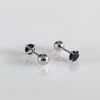 Helix auskarai Juodas 4mm