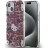 Hello Kitty HKHCP15SHDGPTP Apple iPhone 15 /14 / 13 6.1″ rožinės spalvos kietas dėklas IML Tags Graffiti