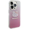 Hello Kitty HKHCP14LHDGKEP Apple iPhone 14 Pro 6.1″ rožinės spalvos kietas dėklas IML Gradient Electrop Kitty Head