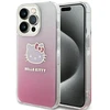 Hello Kitty HKHCP14LHDGKEP Apple iPhone 14 Pro 6.1″ rožinės spalvos kietas dėklas IML Gradient Electrop Kitty Head