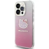 Hello Kitty HKHCP14LHDGKEP Apple iPhone 14 Pro 6.1″ rožinės spalvos kietas dėklas IML Gradient Electrop Kitty Head