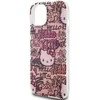 Hello Kitty HKHCP15SHDGPTP Apple iPhone 15 /14 / 13 6.1″ rožinės spalvos kietas dėklas IML Tags Graffiti