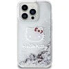 Hello Kitty Liquid Glitter Charms Kitty Head dėklas iPhone 15 Pro - sidabrinis