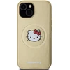 Hello Kitty HKHMP15SPGHCKD Apple iPhone 15 /14 / 13 6.1″ auksinis kietas dėklas Leather Kitty Head MagSafe