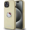 Hello Kitty HKHMP15SPGHCKD Apple iPhone 15 /14 / 13 6.1″ auksinis kietas dėklas Leather Kitty Head MagSafe
