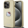 Hello Kitty HKHMP13LPGHCKD Apple iPhone 13 Pro/ 13 6.1″ auksinis kietas dėklas Leather Kitty Head MagSafe
