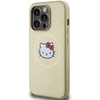 Hello Kitty HKHMP15XPGHCKD Apple iPhone 15 Pro Max 6.7" auksinis kietas dėklas odinis Kitty Head MagSafe