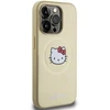 Hello Kitty HKHMP15XPGHCKD Apple iPhone 15 Pro Max 6.7" auksinis kietas dėklas odinis Kitty Head MagSafe