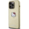 Apple iPhone 15 Pro Max Hello Kitty dėklas odinis Kitty Head MagSafe (HKHMP15XPGHCKD) aukso spalvos