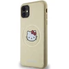 Hello Kitty HKHMN61PGHCKD Apple iPhone 11 / Xr 6.1″ Gold kietas dėklas Leather Kitty Head MagSafe