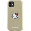 Hello Kitty HKHMN61PGHCKD Apple iPhone 11 / Xr 6.1″ Gold kietas dėklas Leather Kitty Head MagSafe