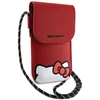 Hello Kitty HKOWBPSCKER Raudona odinė rankinė su paslėpta kačiuko virvele