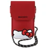 Hello Kitty HKOWBPSCKER Raudona odinė rankinė su paslėpta kačiuko virvele