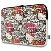 Hello Kitty Dėklas kompiuteriui HKCSZPDGPTE 14″ beige Zip PU Tags Graffiti