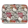 Hello Kitty Dėklas kompiuteriui HKCSZPDGPTE 14″ beige Zip PU Tags Graffiti