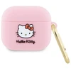 Hello Kitty HKA33DKHSP AirPods 3 Dėklas rožinės spalvos Silicone 3D Kitty Head