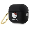 Hello Kitty HKAP23DKHSK AirPods Pro 2 (2022/2023) Dėklas juodos spalvos Silicone 3D Kitty Head