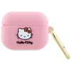 Hello Kitty HKAP3DKHSP AirPods Pro Dėklas rožinės spalvos Silicone 3D Kitty Head