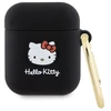 Hello Kitty HKA23DKHSK AirPods 1/2 Dėklas juodos spalvos Silicone 3D Kitty Head