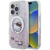Hello Kitty HKHMP16LLSWKH Apple iPhone 16 Pro 6.3″ baltos spalvos kietas dėklas Liquid Glitter Sweet Kitty Bows M