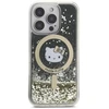 Hello Kitty HKHMP16LLGDIK Apple iPhone 16 Pro 6.3″ juodos spalvos auksinis kietas dėklas Liquid Glitter Fever