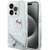 Hello Kitty HKHCP13XLIKHET Apple iPhone 13 Pro Max 6.7″ sidabrinis kietas dėklas Liquid Glitter Charms Kitty