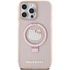 Dėklas Hello Kitty žiedinis stovas su blizgučiais Electrop Logo MagSafe ant iPhone 15 Pro Max - daugialypė terpė