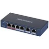 Ausinės Hikvision DS-3E0106HP-E tinklo komutatorius, nevaldomas, „Fast Ethernet“ (10/100), su PoE palaikymu, mėlynos spalvos