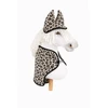 Hobby Horse komplektas su fleecine gūnia ir ausų apsaugomis, smėlio spalvos leopardinis raštas
