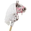 Hobby Horse lazdelinis arkliukas Premium rudas leopardinis su balta karčiais