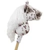 Hobby Horse lazdelinis arkliukas Premium rudas leopardinis su balta karčiais