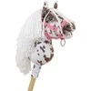Hobby Horse lazdelinis arkliukas Premium rudas leopardinis su balta karčiais