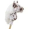 Hobby Horse lazdelinis arkliukas Premium rudas leopardinis su balta karčiais