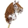 Hobby Horse lazdelinis arkliukas rudas leopardinis su ruda karčiais Premium A4