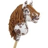 Hobby Horse lazdelinis arkliukas rudas leopardinis su ruda karčiais Premium A4