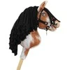 Hobby Horse lazdelinis arkliukas tobiano bay su juoda karčiene Super Hobby Horse Premium