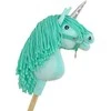 Hobby Horse vienaragis ant lazdos mėtų spalvos su sidabriniu ragu