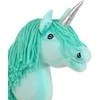 Hobby Horse vienaragis ant lazdos mėtų spalvos su sidabriniu ragu
