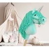 Hobby Horse vienaragis ant lazdos mėtų spalvos su sidabriniu ragu