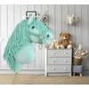 Hobby Horse vienaragis ant lazdos mėtų spalvos su sidabriniu ragu