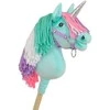 Hobby Horse vienaragis lazdoje su spalvota karčiene ir sidabriniu ragu